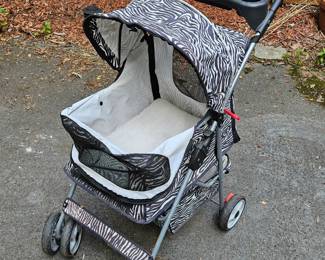 Zebra dog stroller