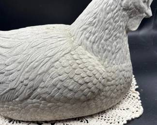 Cement Hen Outdoor Decor