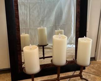 Hanging Wall Mirror And Candle Decor