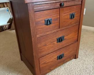 Bed Side Table Oak 3 Drawers