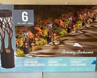 Tommy Bahama Lead Solar Bollard LightsSix Pack