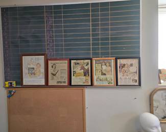 Framed magazine ads