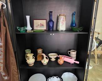Milk glass, pottery items