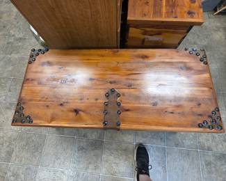 Cedar chest w/metal studwork