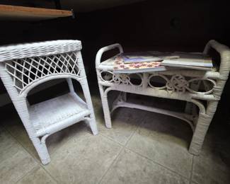 Wicker stool and table