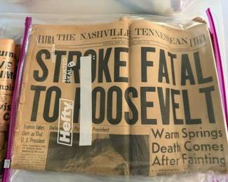 Vintage EXTRA edition of Roosevelt Stroke newspaper