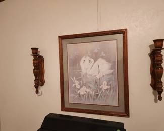 Home Interiors, set includes 3 pictures, 2 sconces