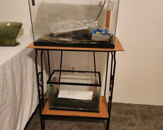 Aquarium stand with 2 aquariums