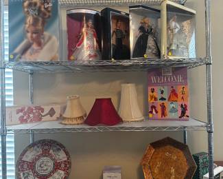 Barbies, asian plate, book ends