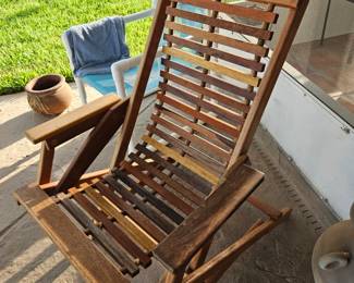 Like new wooden rocking recliner $199