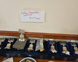 Vintage crown & Rose Pewter bells $25 each or two for $40