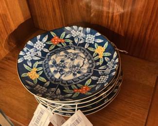 Squared Floral Design Salad or Dessert Plates