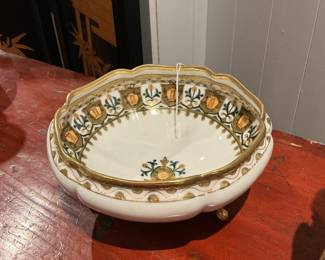 Antique RC Nippon Hand-painted Three Footed Bowl