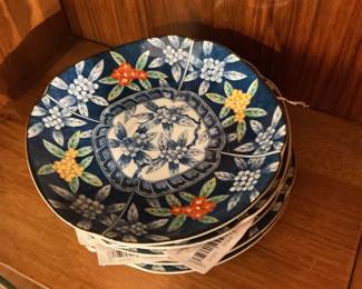Squared Floral Design Salad or Dessert Plates