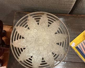 Stainless Steel Basket Style Bowl with Lotus Flower Design