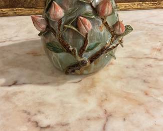 Hand-painted Dip Glaze Floral Bud Ceramic Vase