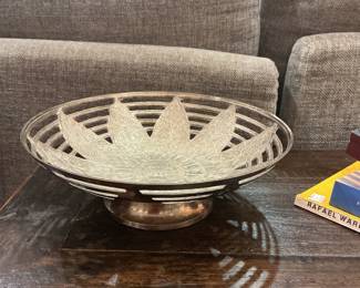 Stainless Steel Basket Style Bowl with Lotus Flower Design