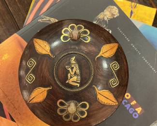 Wooden Relief Carved Round Trinket Box