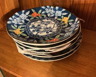 Squared Floral Design Salad or Dessert Plates