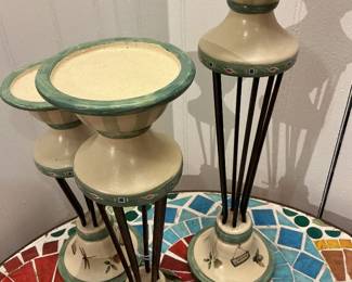 Pfaltzgraff Naturewood Metal & Resin Candleholder Trio Set