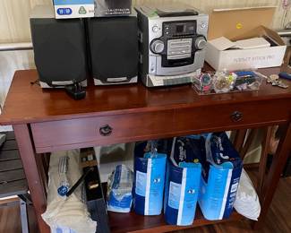 Table with miscellaneous items 