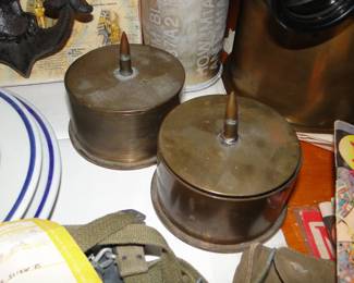 Brass trench art helmet trinket boxes