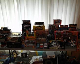 Table full of toys