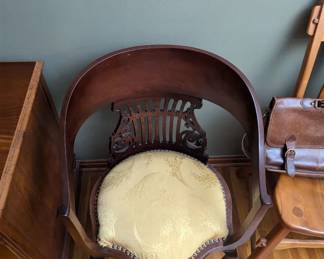 Vintage barrel chair.  Mahogany.  Union made all original.  1890s  Chicago $200