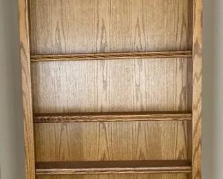 Oak Finish Wooden Bookcase with Seven Shelves