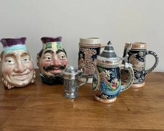 German Beer Steins and Character Jugs
