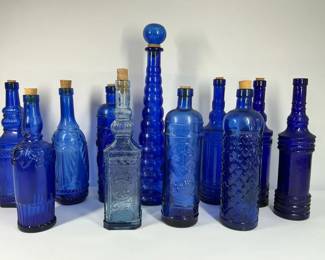 Cobalt Blue Glass Bottles and Decanters