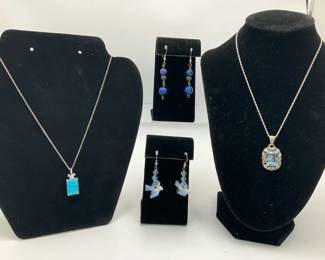 Sterling Silver 925 Necklaces with Earrings