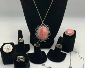 03 Sterling Silver 925 Jewelry with Gemstone Pieces