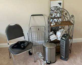 Household Essentials With Folding Chair Shelf Fan and More