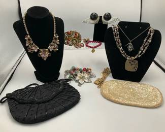 Costume Jewelry with Beaded Evening Bags