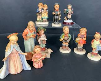 Goebel Figurines Including Hummel Style Children and Religious Figures