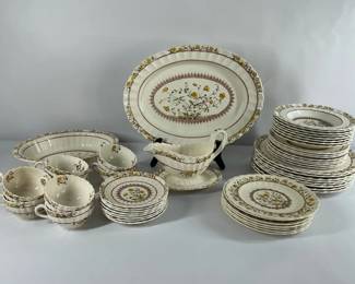 Floral Transferware China Dinnerware and Serving Pieces