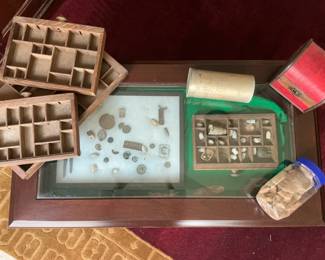Military Relics Vintage Display Trays Shadow Boxes and Curios
