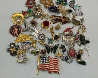 Costume Brooches Pins and Holiday Jewelry