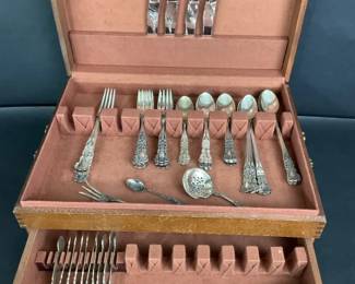 06 Wallace Sterling Silver Flatware Serving Pieces in Chest