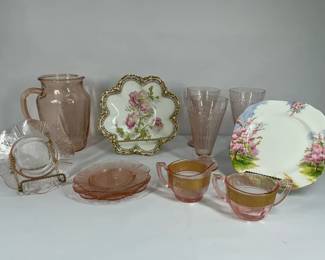 Anchor Hocking Pink Depression Glass and Serving Pieces
