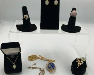 Opal with some 14K Jewelry, Necklace Earrings Rings and Pins