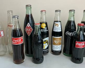 Coca Cola, Pepsi and RC Glass Soda Bottles