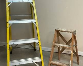 Husky Fiberglass Step Ladder, Wood Step Stool and Furniture Dolly