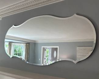 Vintage Scalloped Beveled Wall Mirror