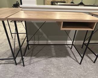 Industrial Style Writing Desk with Open Storage Cubby and XFrame Legs