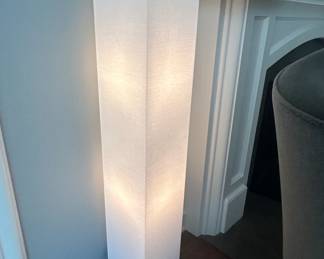 Modern Minimalist Square Tower Floor Lamp with Fabric Shade