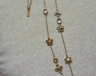Coach Floral Crystal Station Necklace