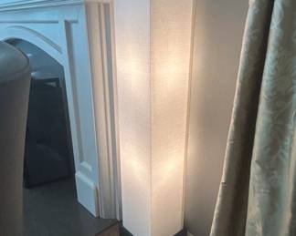 Modern Minimalist Square Column Floor Lamp with Fabric Shade