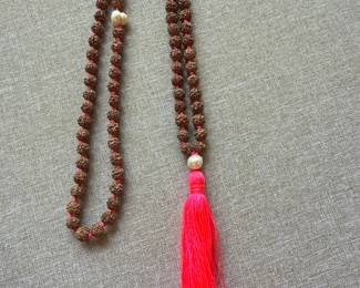 Rudraksha Mala with Pearl Spacers and Tassel